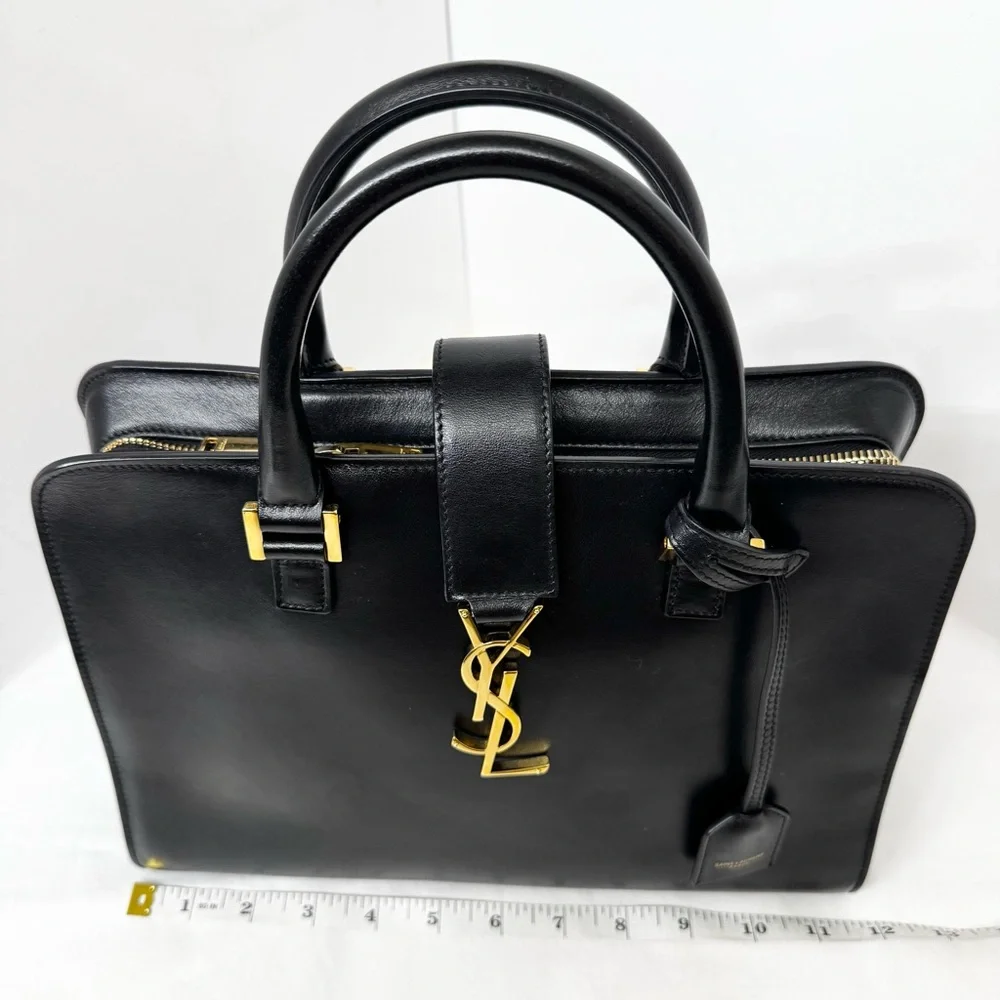 YSL Baby Cabas Black Leather Bag